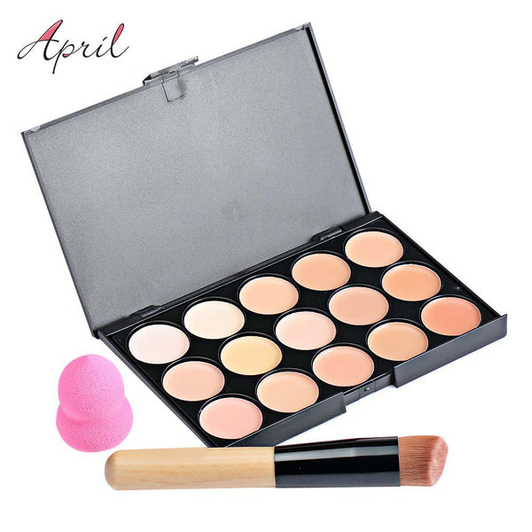 15 Color Pro Concealer Face Primer Cream Contour Palette